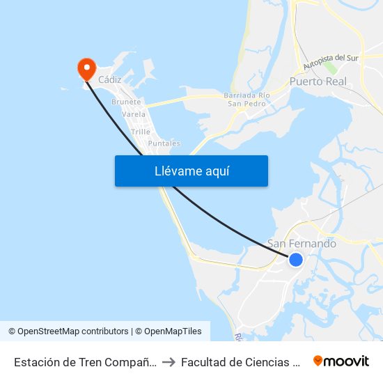 Estación de Tren Compañía de María to Facultad de Ciencias Del Trabajo map