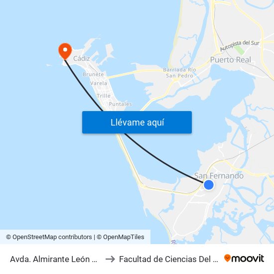 Avda. Almirante León Herrero to Facultad de Ciencias Del Trabajo map