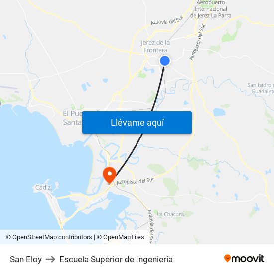 San Eloy to Escuela Superior de Ingeniería map