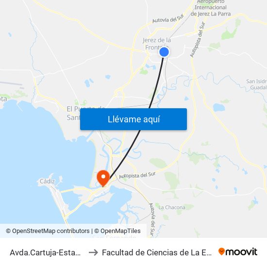 Avda.Cartuja-Estación Fc to Facultad de Ciencias de La Educación map