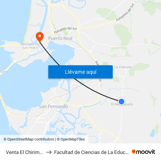 Venta El Chirimono to Facultad de Ciencias de La Educación map
