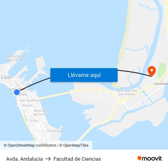 Avda. Andalucía to Facultad de Ciencias map