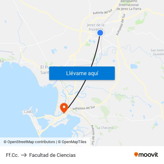Ff.Cc. to Facultad de Ciencias map
