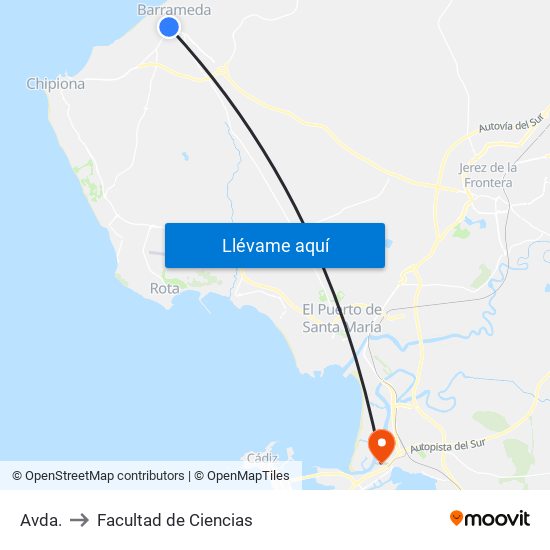 Avda. to Facultad de Ciencias map