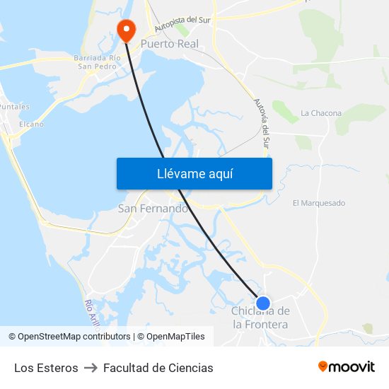 Los Esteros to Facultad de Ciencias map