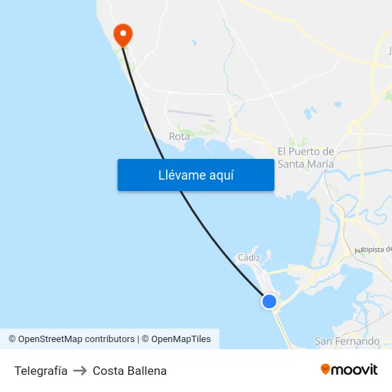 Telegrafía to Costa Ballena map