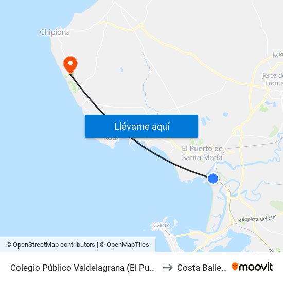 Colegio Público Valdelagrana (El Puerto) to Costa Ballena map