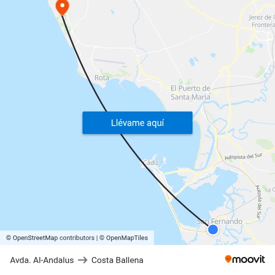 Avda. Al-Andalus to Costa Ballena map