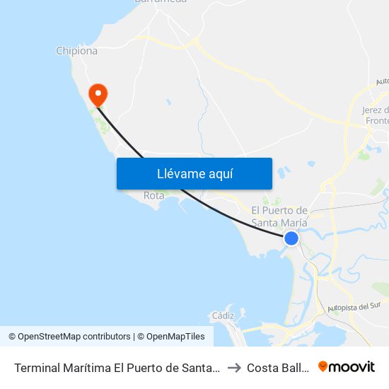 Terminal Marítima El Puerto de Santa María to Costa Ballena map