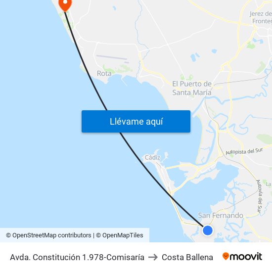 Avda. Constitución 1.978-Comisaría to Costa Ballena map