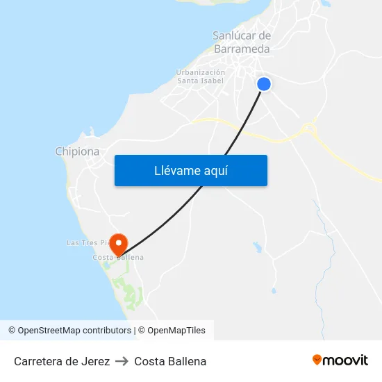Carretera de Jerez to Costa Ballena map
