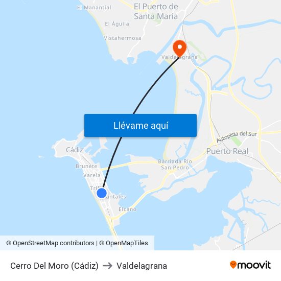 Cerro Del Moro (Cádiz) to Valdelagrana map