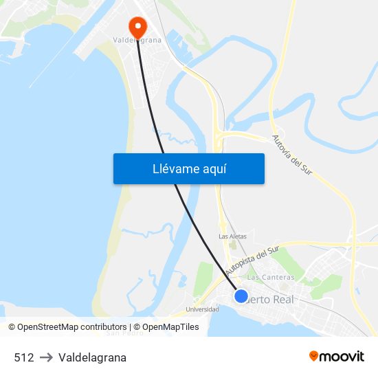 512 to Valdelagrana map