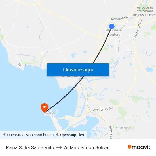 Reina Sofía San Benito to Aulario Simón Bolívar map