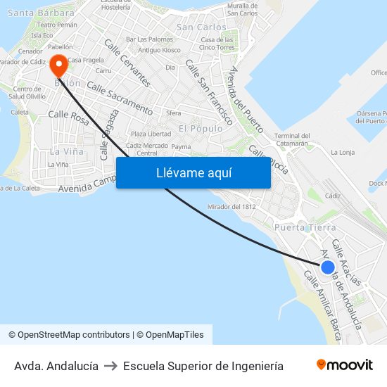 Avda. Andalucía to Escuela Superior de Ingeniería map