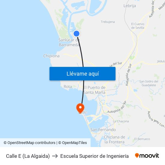 Calle E (La Algaida) to Escuela Superior de Ingeniería map