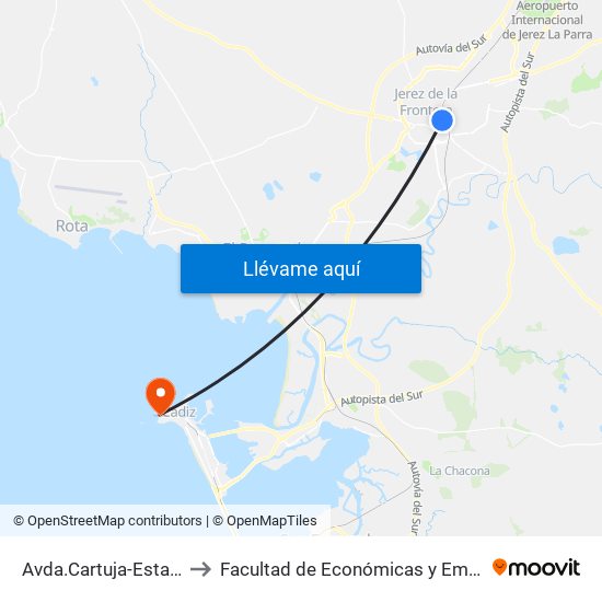 Avda.Cartuja-Estación Fc to Facultad de Económicas y Empresariales map