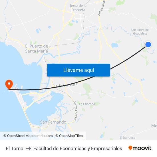El Torno to Facultad de Económicas y Empresariales map