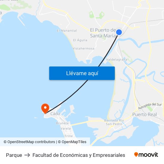 Parque to Facultad de Económicas y Empresariales map