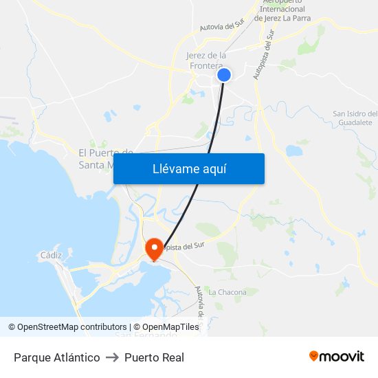 Parque Atlántico to Puerto Real map