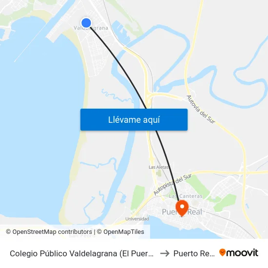 Colegio Público Valdelagrana (El Puerto) to Puerto Real map