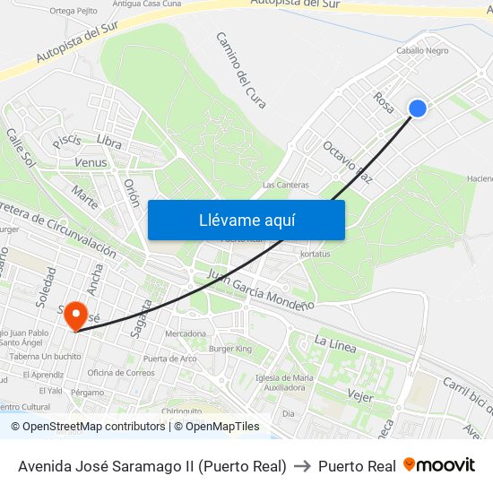 Avenida José Saramago II (Puerto Real) to Puerto Real map