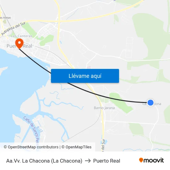 Aa.Vv. La Chacona (La Chacona) to Puerto Real map