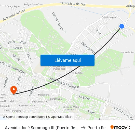 Avenida José Saramago III (Puerto Real) to Puerto Real map
