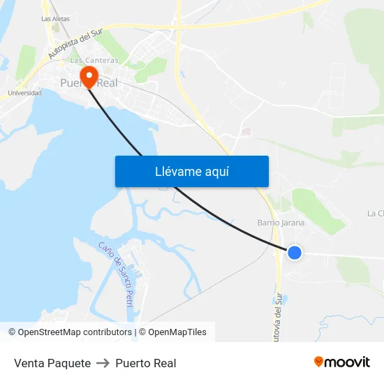 Venta Paquete to Puerto Real map