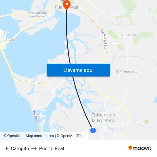 El Campito to Puerto Real map