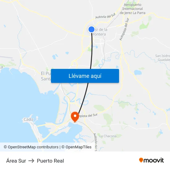 Área Sur to Puerto Real map