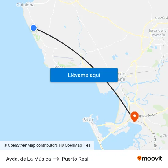 Avda. de La Música to Puerto Real map