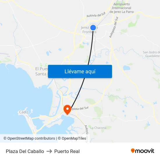 Plaza Del Caballo to Puerto Real map