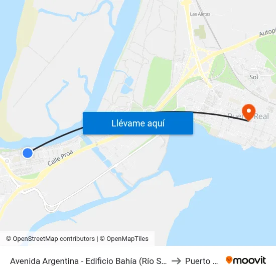 Avenida Argentina - Edificio Bahía (Río San Pedro) to Puerto Real map