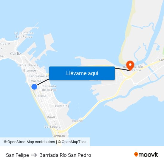 San Felipe to Barriada Río San Pedro map