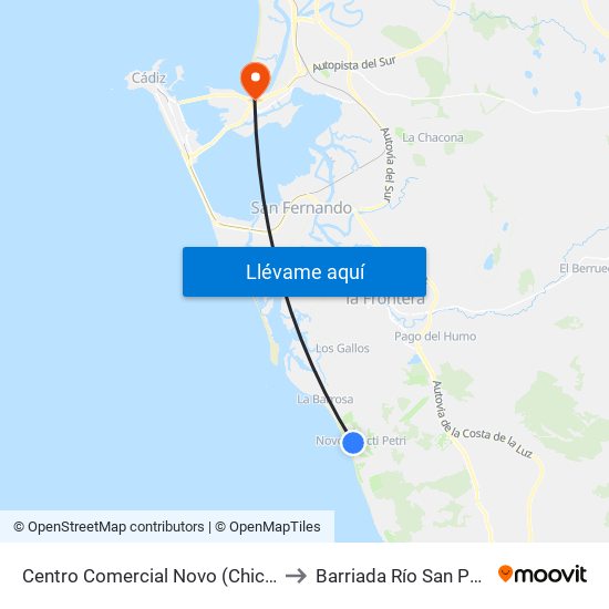 Centro Comercial Novo (Chiclana) to Barriada Río San Pedro map