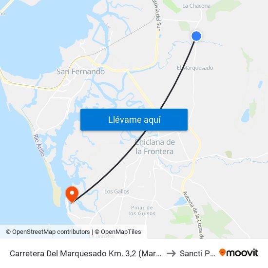Carretera Del Marquesado Km. 3,2 (Marquesado) to Sancti Petri map