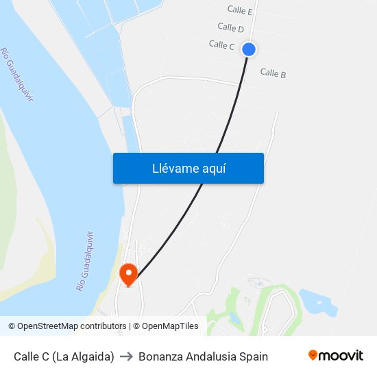 Calle C (La Algaida) to Bonanza Andalusia Spain map