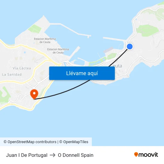 Juan I De Portugal to O Donnell Spain map