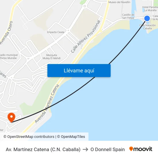 Av. Martínez Catena (C.N. Caballa) to O Donnell Spain map