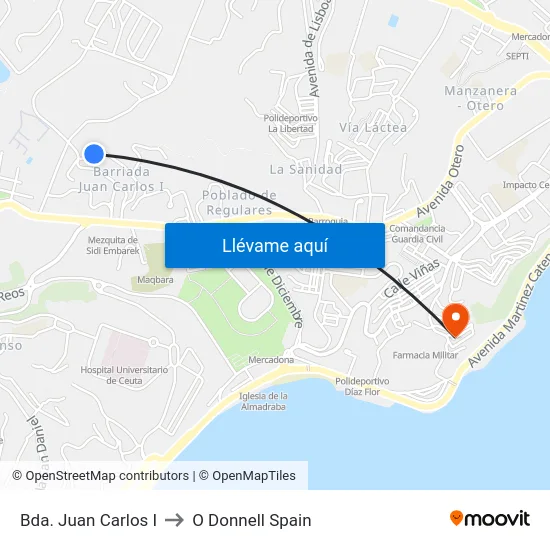 Bda. Juan Carlos I to O Donnell Spain map