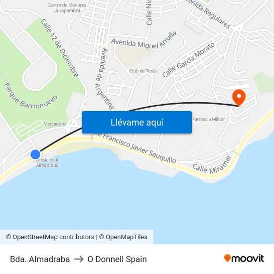 Bda. Almadraba to O Donnell Spain map