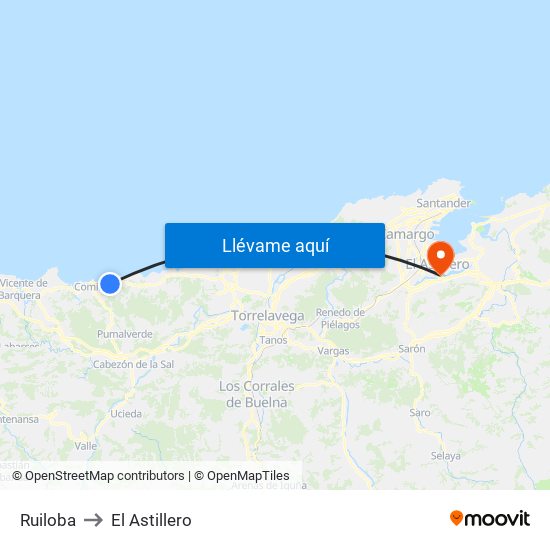 Ruiloba to El Astillero map