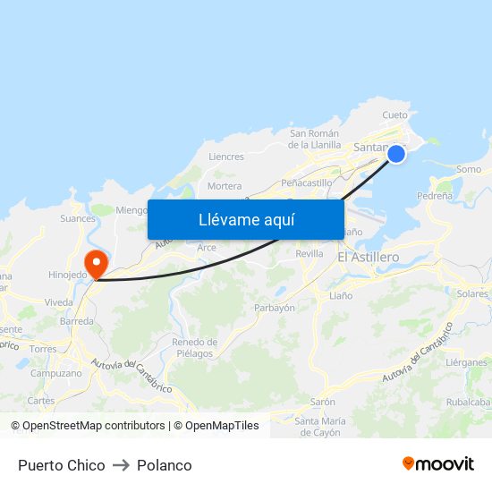 Puerto Chico to Polanco map