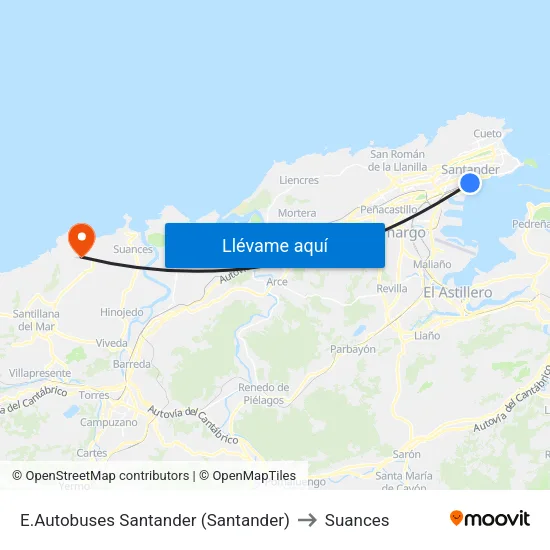 E.Autobuses Santander (Santander) to Suances map