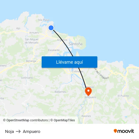 Noja to Ampuero map