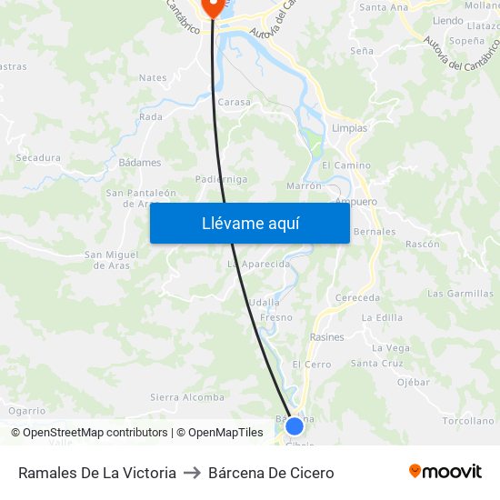 Ramales De La Victoria to Bárcena De Cicero map