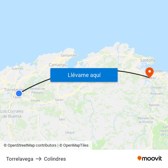 Torrelavega to Colindres map