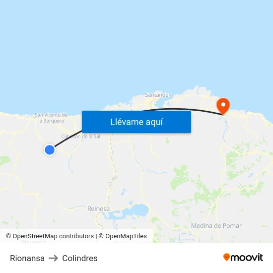 Rionansa to Colindres map