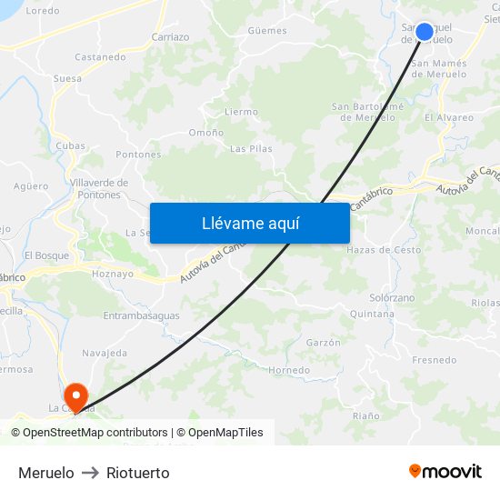 Meruelo to Riotuerto map